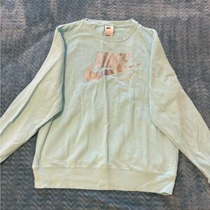 Nike Light Blue Sweatshirt with Sparkling Logo
